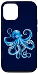 Coque pour iPhone 14 Poulpe bleu cool pour amoureux de la mer, de l'océan, des tentacules