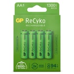 GP 1300 ReCyko Uppladdningsbart AA | HR06 Ni-Mh batteri 4-pack