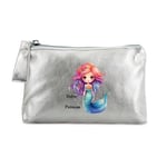 Trousse de maquillage argent sirene