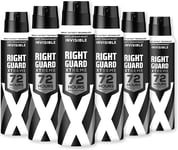 Right Guard Mens Deodorant, Xtreme Invisible 72H High-Performance Spray, 6 x 150