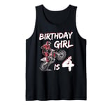 Motocross 4th Birthday Girl 4 Year Old Dirt Bike Tank Top