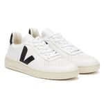 Veja V-10 Extra Womens Trainers - (White / Black) Leather - Size UK 8