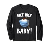 Cool Rice Design For Men Women White Food Cooker Rice Lover Long Sleeve T-Shirt