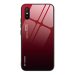 HAOTIAN Case Suitable for Xiaomi Redmi 9A / Redmi 9AT Case, Gradient Color Scratch Proof Tempered Glass Back Cover + Slim Thin Fit with Silicone TPU Border Case(5)