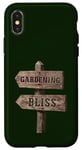 Coque pour iPhone X/XS Jardinage, panneau de signalisation en bois Bliss Garden