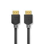 Nedis High Speed ​​HDMI ™ kabel med Ethernet | HDMI™ Kontakt | HDMI™ Kontakt | 4K@30Hz | ARC | 10.2 Gbps | 20.0 m | Rund | PVC | Antracit | Kartong med fönster