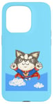 Coque pour iPhone 15 Pro chihuahua super-héros mignon chien chiot animal de compagnie drôle animal art illustration