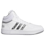 adidas Homme Hoops 3.0 Mid Lifestyle Basketball Classic Vintage Shoes Chaussures, Cloud White/Grey Six/Solid Grey, 37 1/3 EU