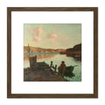 James M Nairn Evans Bay 8X8 Inch Square Wooden Framed Wall Art Print Picture with Mount