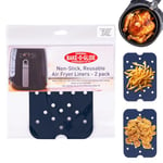 Bake-O-Glide AFL001 Air Fryer Liner, Woven Glass Fabric Coated in 100% PTFE, Blue