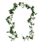 Relax love Artificial Flowers Rose Garland Rattan Trailing Plants Fake Ferns Adiantum Faux Ivy Vines Plastic Climbing Hanging Greenery Wedding Decor for Indoor Outdoor in Pot Basket (Cream White)