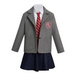 Cosdaddy Film Matilda Cosplay Kostym Barn Uniform Kjol Skjorta Kappa Slips Uniform Outfits Barn Halloween Dräkt 160CM