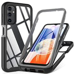 For Samsung A14 Phone Case, Samsung Galaxy A14 4G| 5G Case,[Military Grade Drop] 360° Full Body Rugged Bumper Case with Built-in 9H Screen Protector,Shoockproof Cover Phone Case for Samsung A14 4G|5G