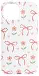 Coque pour iPhone 15 Noeuds en corail rose et fleurs en forme de cœur