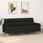 Canapé à 3 places,Sofa pour Salon,Banquette Noir 180 cm Tissu CFW70738