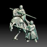 Dark Souled Mad Knight on foot and mounted - Kzk Minis/middle earth/miniature