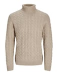 JACK & JONES Jprblucrash Knit Roll Neck Pull en Tricot, Pure Cachemire/détail : mélangé, L Homme