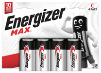 Energizer Max Alkaline C Batteries - Pack of 4