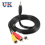 Male to Male Speaker Adapter Wire AUX Cable 3.5mm Jack to 3 RCA AV Cable