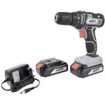 Brüder Mannesmann - Perceuse-visseuse sans fil Mannesmann M17690 20 v 1.5 Ah Li-Ion + 2 batteries, + chargeur, + mallette