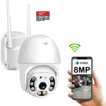 8MP 4K 360° Caméra de sécurité WIFI IP Wireless CCTV HD PTZ Smart Home IR Cam