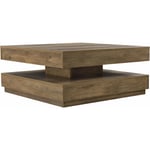 Table basse avec plateau tournant panneau de fibre de bois 76 x 76 cm marron