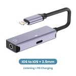 11 12 13 Pour Iphone X 8 Adaptateur Mini-Ios 7 Plus Au Auxiliaire De 3,5mm,Pour L'éclairage À 3,5mm Adaptateur De Charge Rapide - Type Ios 3.55m