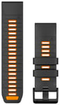 Garmin Quickfit 26 mm silikonarmband grafitgrå-orange 010-13393-05