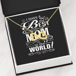 Express Your Love Gifts I Have The Best Mom in The World Infinity Stainless Steel Pendant Mom Message Card