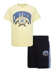 Converse Kids Boys Retro Club T-shirt And Shorts Set - Black, Black, Size 4-5 Years