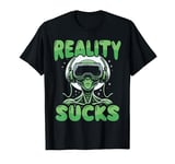 Funny Alien VR Headset Slogan Novelty For VR Gamers Gaming T-Shirt