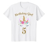 Youth 5th Birthday Girl Unicorn Shirt 5th Birthday Outfit T-Shirt