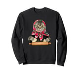 Babushka Cat, Pierogi Cat, Pierogi Babushka Lady Cat Sweatshirt