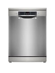 Bosch Series 2 Sms26Ai08G Full Size, 12 Place Settings Freestanding Dishwasher - 5 Programmes, Vario Baskets, 2 Options, 46Db, 9.5L - Silver Inox