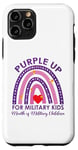 Coque pour iPhone 11 Pro Purple Up For Military Kids Mois of Military Child Rainbow