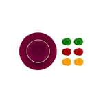 Avilia Set bouchon en silicone pour bouteille en verre de vin ou de champagne avec 6 marques de verres en bois colorés, idéal pour les fêtes amusantes et les occasions spéciales. Excellent également