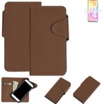 Protective cover for Samsung Galaxy F04 flip case faux leather brown mobile phon