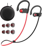 Bluetooth Headphones, Running Headphones Wireless Earbuds with Red 