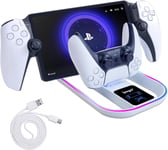 Station De Charge Pour Ps Portal Et Manette Ps5, Chargeur Portable Avec Effet Lumineux Rvb 14 Pour Ps Portal Remote Player.[V22]