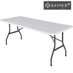 KESSER® Table de buffet Table pliante en plastique 183x76 blanc