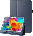 Étui Avec Stand Intégré Pour Tablette Samsung Galaxy Tab 4 10.1 (Smt530 /Smt531 /Smt533 /Smt535) Cuir Synthétique, Couleur Bleu Foncé Housse Pochette Bookstyle Case Avec Protection 360°