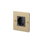 Buster + Punch - EU 1G Socket Schuko Type F Brass - Massimo Minale - Gull