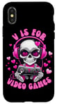 Coque pour iPhone X/XS V est pour les jeux vidéo Skull Headphones