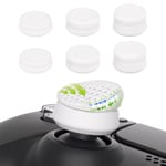 PlayVital Capuchon Joystick pour ps5/ps5 Edge Manette,Thumb Grip Thumbstick Cap Cover pour ps4,Armor Joystick Grips Caps pour Xbox Core/Xbox One/Elite Series 2/Switch Pro-Blanc(3 Paires)