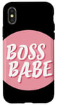 Coque pour iPhone X/XS Costume de Boss Babe Indépendant Rose et mignon