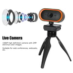 (Orange)Computer Camera USB Web Camera High Definition 2K Webcam For Live SG