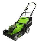 Greenworks Lawn Mower 2x24V(48V) Cordless Lawnmower with Mulcher + 50L Grass Bag. Fast Grass Cutter up to 440m². 41cm Cutting Width. Tool Only WITHOUT Battery and Charger. 3 Year Guarantee, G24X2LM41