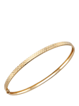 IBB 9ct Gold Diamond Cut Flat Tube Bangle, Gold