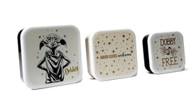 HARRY POTTER DOBBY SET OF THREE PLASTIC LUNCH BOXES SANDWICH PICNIC BOX