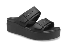 Crocs Brooklyn Buckle Faible Compensé Sandales Chaussures Femme Casual Sabots